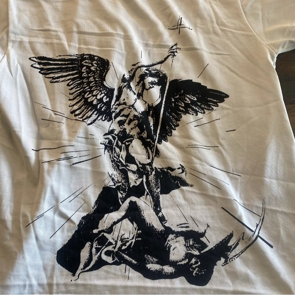 SOLD Saint Divino Saint Michael the Archangel Angel Warrior T-Shirt L - Picture 2 of 6